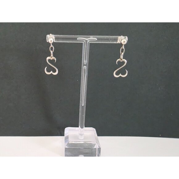 Jane Seymour Open Heart Sterling Silver Heart Shape Dangle Earrings - Picture 1 of 5